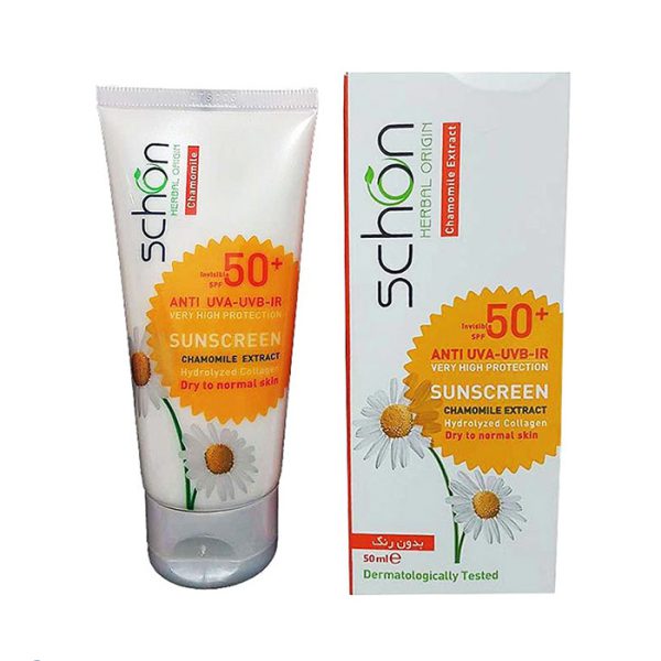 کرم محافظ آفتاب SPF +50 بدون رنگ مناسب پوست خشک شون