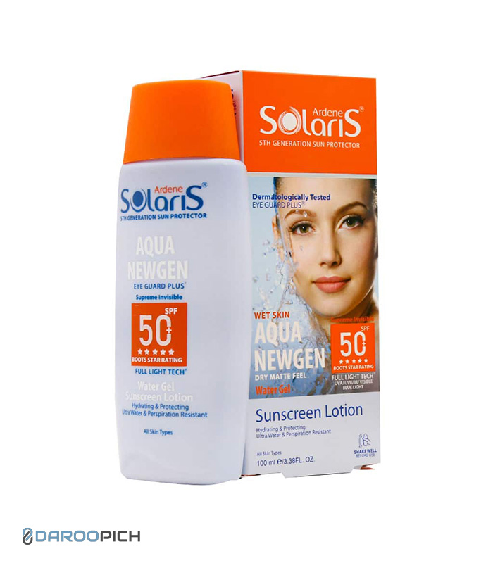لوسیون آبی ضد آفتاب فاقد چربی SPF50 آکوا نیوژن سولاریس آردن 100 میلی لیتر