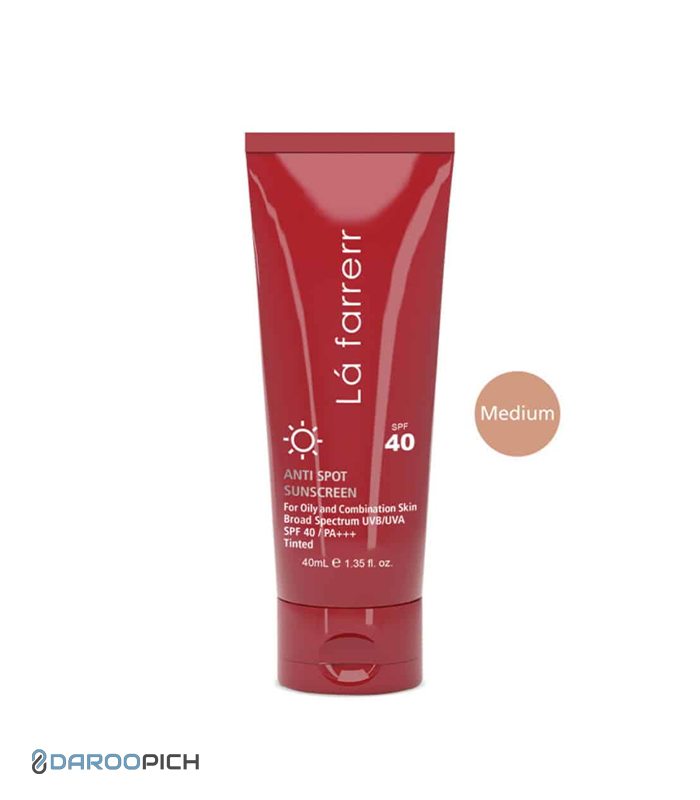 لافارر کرم ضد آفتاب رنگی SPF40 بژ متوسط پوست چرب ضشد لک 40 میلی لیتر