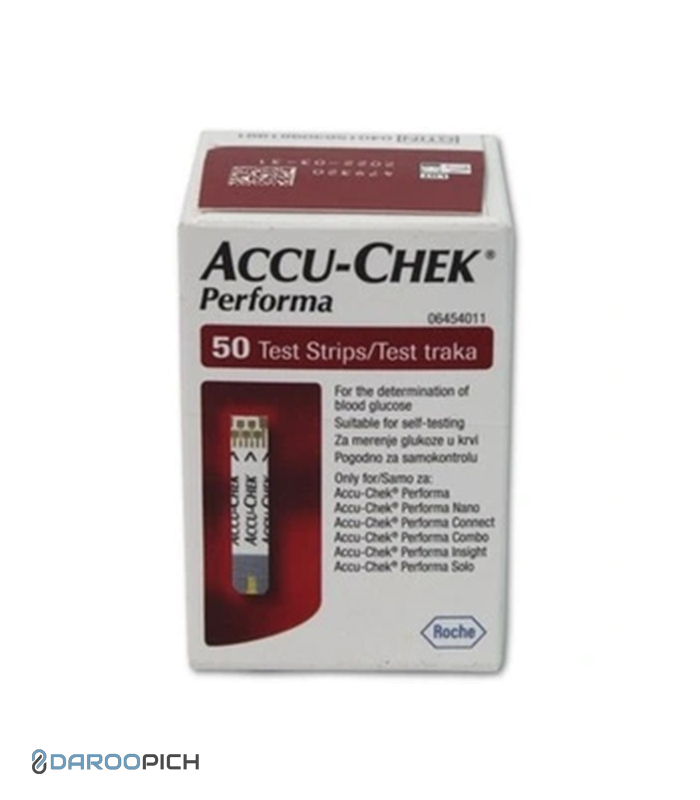 نوار تست قند خون ACCU-CHEK PERFORMA بسته 50 عددی