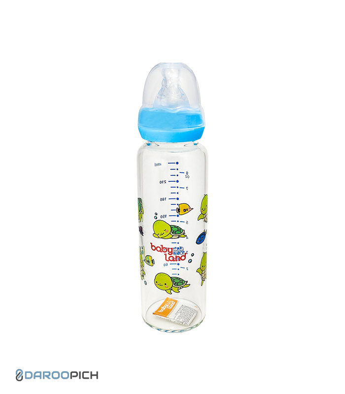 بیبی لند شیرخوری پیرکس کلاسیک فندقی 240 میلی آبی کد 470