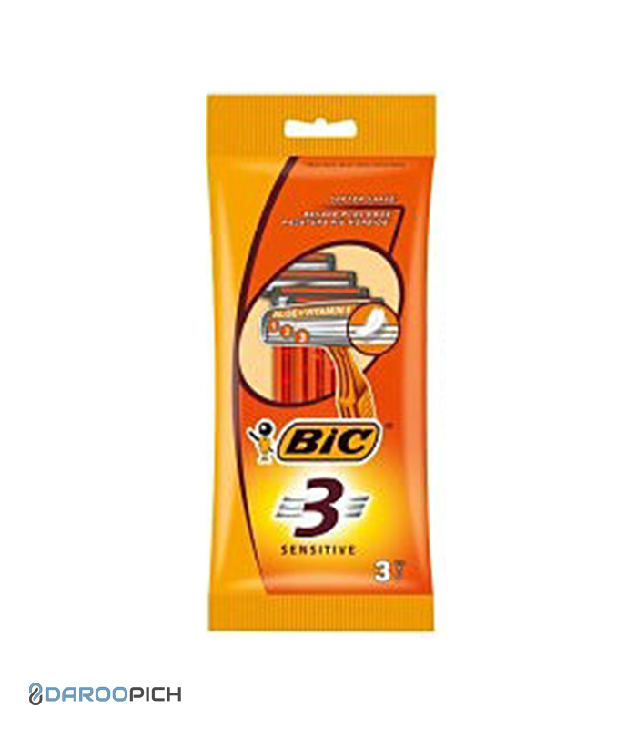 بیک سه تیغه صابوندار SENSITIVE بسته 3 عددی
