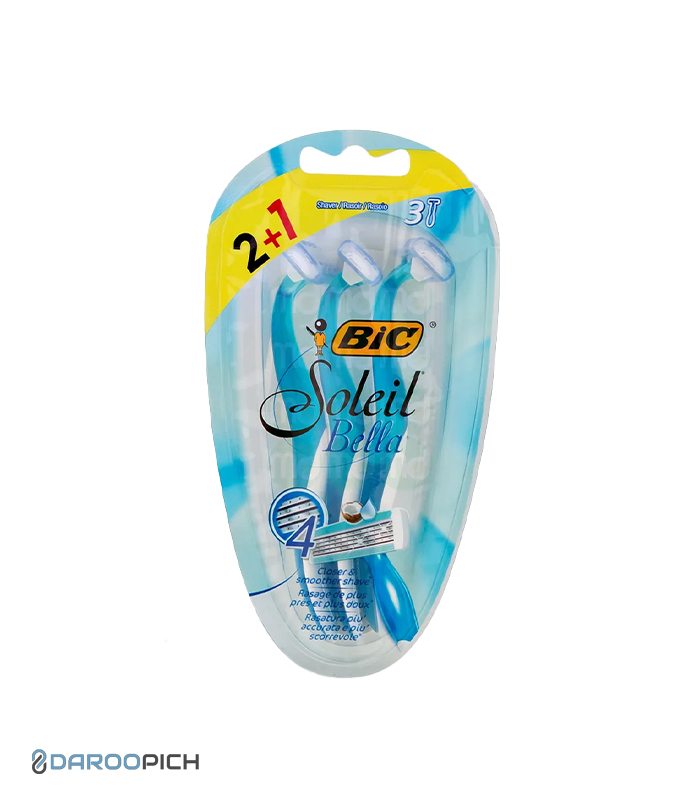 بیک چهار تیغه SOLEIL BELLA بسته 3 عددی بلیستر