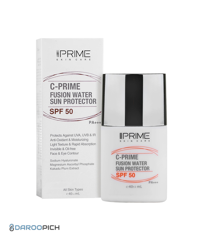 پرایم ژل ضد آفتاب ویتامین C آنتی اکسیدان SPF50 مناسب انواع پوست 40 میلی لیتر