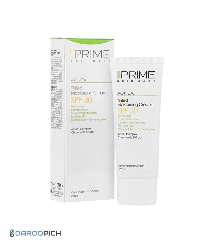 پرایم کرم مرطوب کننده رنگی SPF30 پوست مختلط تا چرب 50 میلی لیتر