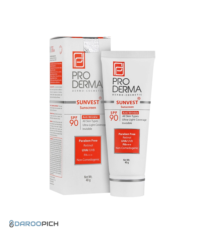 پرودرما کرم ضد آفتاب ضد چروک SPF90 فاقد رنگ